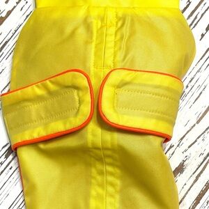 Zoomies Bright Yellow with Orange Trim Rain Jacket
